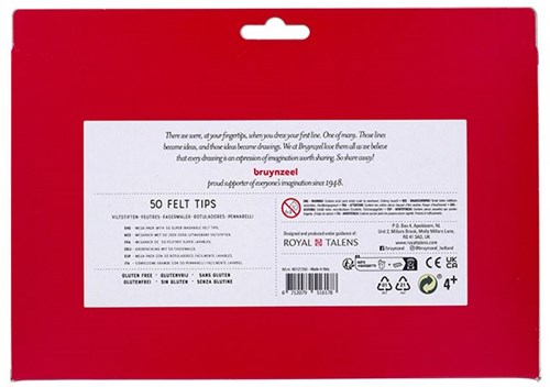 Bruynzeel rotuladores set - 50 rotuladores de colores para niños-3