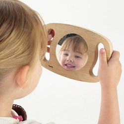 TickiT espejo de mano de madera juguete educativo espejo plano