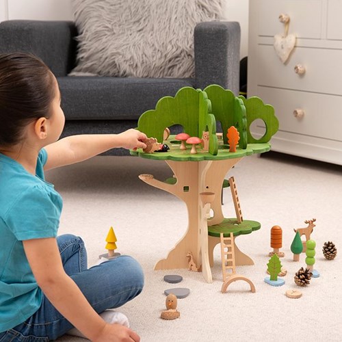 TickiT casa árbol de madera juguete - casa de juegos animales-3