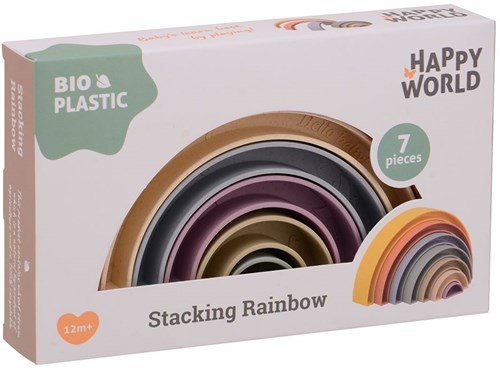 Johntoy arco iris apilable juguete educativo bio plástico multicolor-3