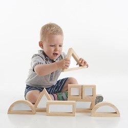 TickiT bloques de espejo grandes - juguete de construcción de madera con espejo