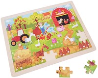 Playwood puzzle de madera granja 48 piezas juguete educativo niños
