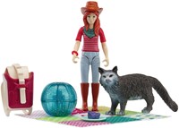 Schleich FARM WORLD set de picnic con figura y gato - 11 piezas-2