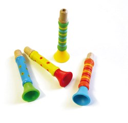 Eduplay trompeta de madera juguete - instrumento musical colorido para niños