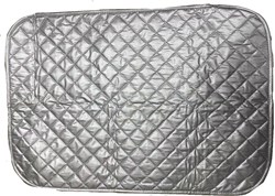 Alfombrilla de planchado magnética gris - manta de planchado compacta y resistente al calor 68x47 cm