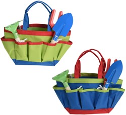 Set de herramientas de jardín niños azul kit jardinería con bolsa