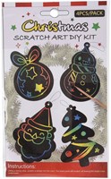 Adornos navideños scratch art figuras arcoíris 4 piezas juguete creativo-2