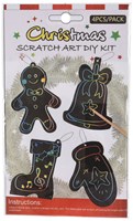 Adornos navideños scratch art figuras arcoíris 4 piezas juguete creativo-3
