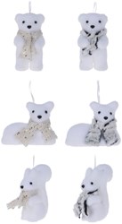 Adorno navideño animales de invierno cartón set de 24 multicolor
