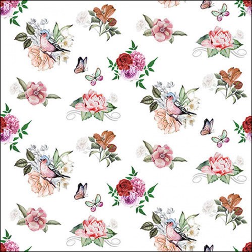 Ambiente servilletas Charlotte white 33cm servilletas de papel flores