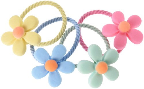 Gomas para el pelo accesorio floral colorido para peinados infantiles