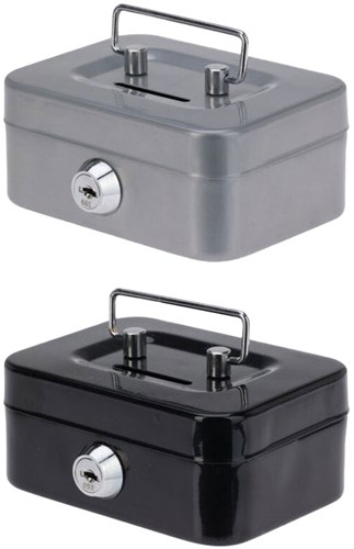 Caja de dinero con ranura - metal - juguete educativo negro multicolor