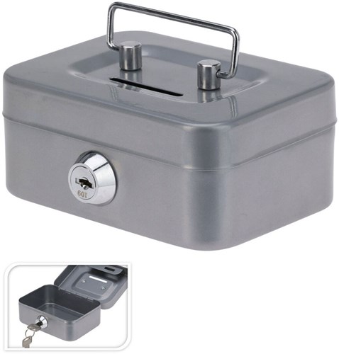 Caja de dinero con ranura - metal - juguete educativo negro multicolor-2