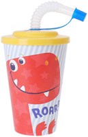 Vaso infantil con pajita plástico multicolor para niños-2