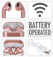 Auriculares inalámbricos rosa USB recargable juguete educativo-3
