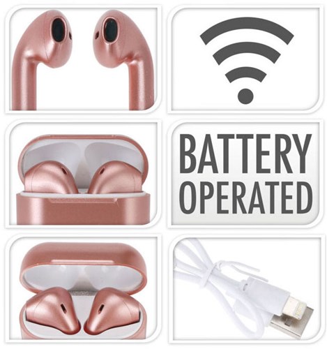 Auriculares inalámbricos rosa USB recargable juguete educativo-3