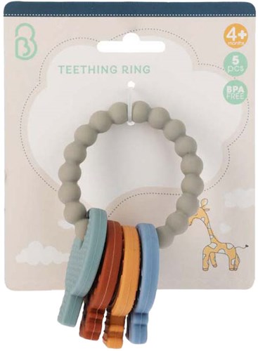 Anillo de dentición silicona llavero juguete bebé multicolor plástico