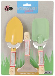 Set de herramientas de jardinería para niños juguete metal y madera 3 piezas jardinería
