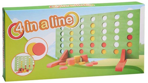Juego cuatro en línea de madera juego de mesa estratégico multicolor