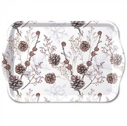 Ambiente bandeja 13x21cm piñas blancas - bandeja decorativa para servir