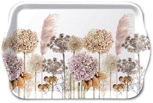 Ambiente bandeja decorativa 13x21cm flores flores secas melamina