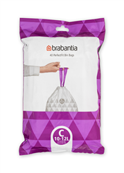 Brabantia bolsas de basura C 10-12 litros con cierre de cordón 40 unidades
