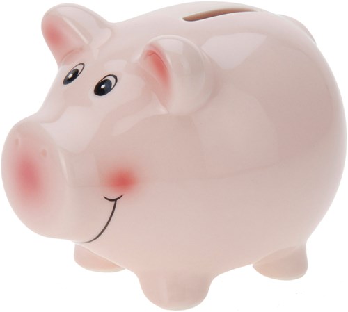 Hucha cerdito cerámica rosa 11,5 cm - decoración hucha-2