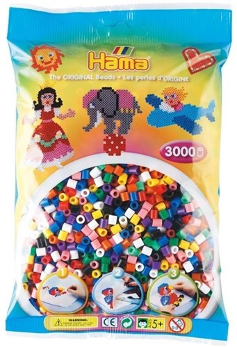 Hama cuentas para planchar - mezcla colores primarios - 3000 piezas juguete creativo-2