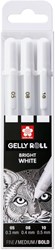 Bolígrafo de gel Sakura 3 Oro plata blanco en estuche POXPGBWH