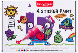Bruynzeel set de pintura adhesiva - kit creativo con 4 colores y 2 plantillas