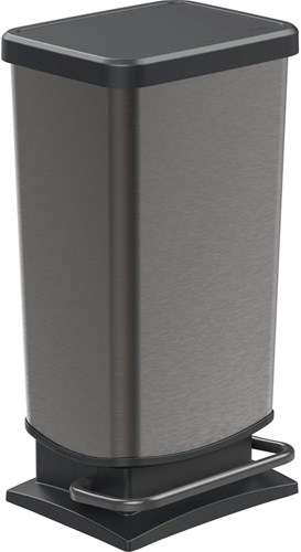 Rotho cubo de basura con pedal 40 litros grafito - plástico sostenible