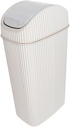 Michelino cubo de basura de mesa con tapa oscilante 4 litros beige plástico