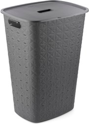 Curver caja para ropa Softex 56L antracita - cesta de plástico con tapa