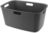 Curver cesta para ropa Softex 45L antracita - cesta de plástico sostenible