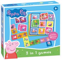 Peppa Pig colección de juegos 3-en-1 juego de cartas loto dominó memo niños