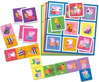 Peppa Pig colección de juegos 3-en-1 juego de cartas loto dominó memo niños-3