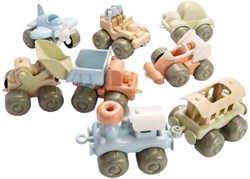 Dantoy vehículos set de juguetes 8 piezas BIOplástico pastel sostenible