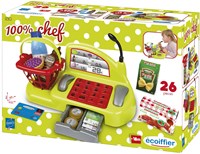Ecoiffier caja registradora de juguete - 100% Chef - con accesorios y dinero de juguete-2