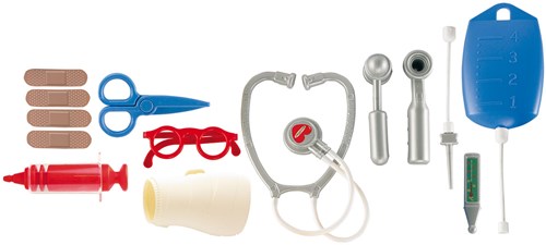 Ecoiffier maletín de doctor juguete - 14 piezas - rojo - juego de rol-3