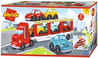Transportador de coches Abrick camión de juguete con 6 autos plástico
