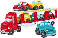 Transportador de coches Abrick camión de juguete con 6 autos plástico-2