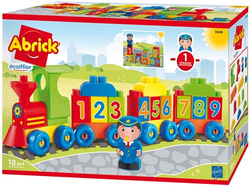 Abrick tren de juguete con letras y números - juguete educativo de construcción