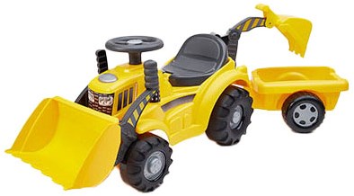 Ecoiffier tractor correpasillos juguete con pala delantera y remolque - multicolor-2