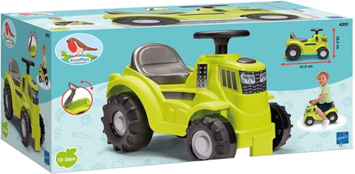 Ecoiffier correpasillos tractor verde - tractor de juguete con espacio de almacenamiento