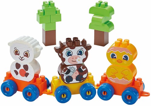 Abrick set de construcción animales granja tren bloques 250 piezas juguete-2