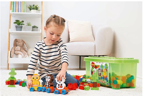 Abrick set de construcción animales granja tren bloques 250 piezas juguete-3