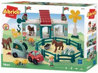 Abrick set de pista de carreras de caballos - set de construcción colorido con caballos