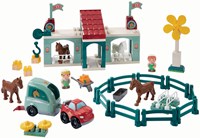 Abrick set de pista de carreras de caballos - set de construcción colorido con caballos-2