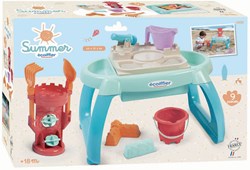 Ecoiffier mesa de juego de arena y agua - 9 piezas - mesa colorida