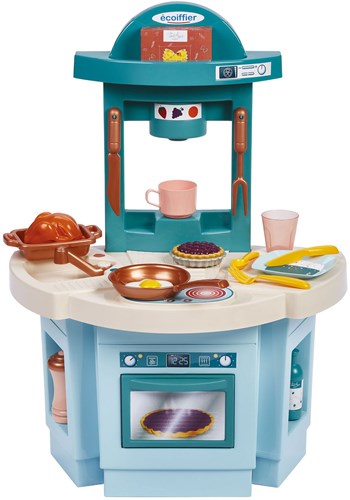 Ecoiffier cocina de juguete Vert Azur - set de cocina 18 piezas para niños-2
